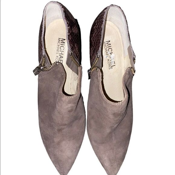 Michael Michael Kors  Leather Tan and Brown Booties Size 6 1/2 M - Picture 3 of 5